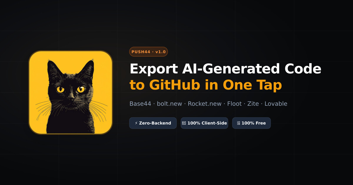 Free Way to Export Base44 Code to GitHub | Push44